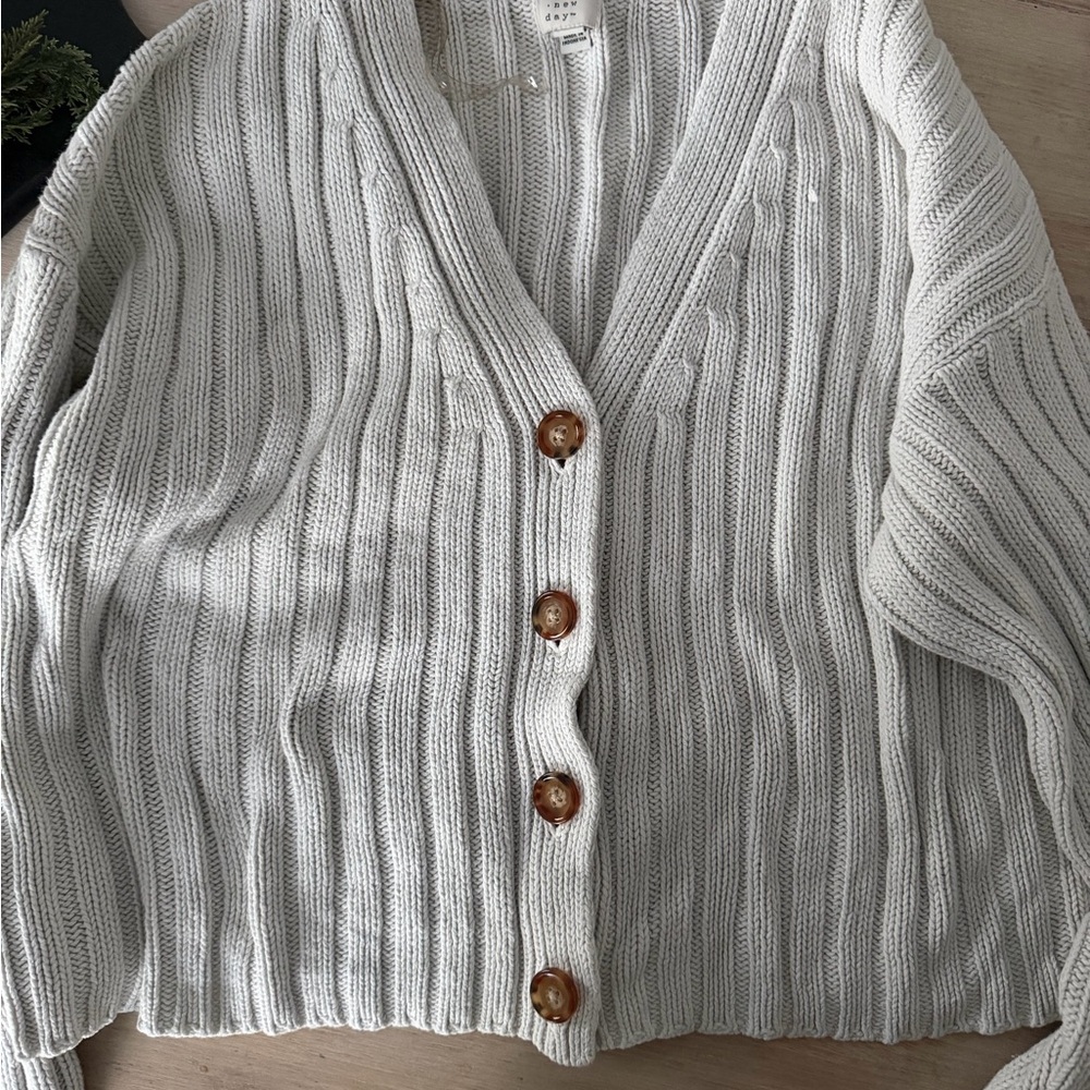 a new day Cream Button-Up Cardigan